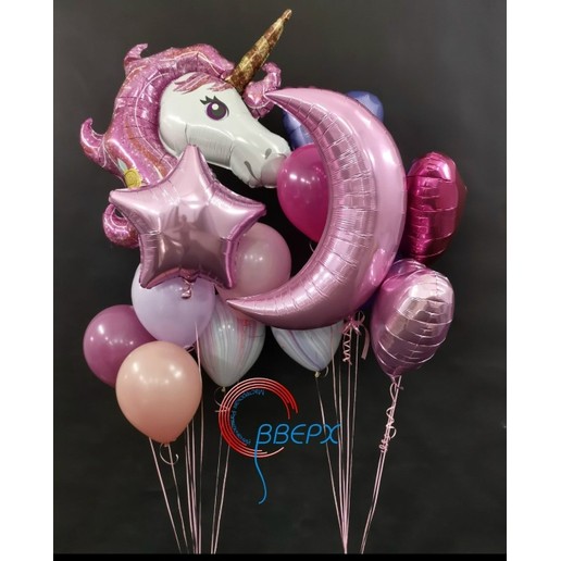 Сет из шаров "Цветочный единорог"